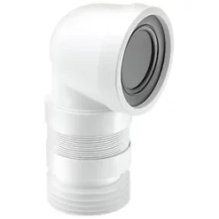 McAlpine WC-CON8F18 90° Back to Wall Flexible WC Connector White 97-107mm
