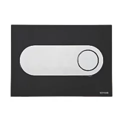 Fluidmaster Schwab Circle 256719 Dual-Flush Flushing Plate Black Glass