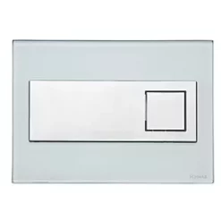 Fluidmaster Schwab Caro 8940 Dual-Flush Flushing Plate White Glass